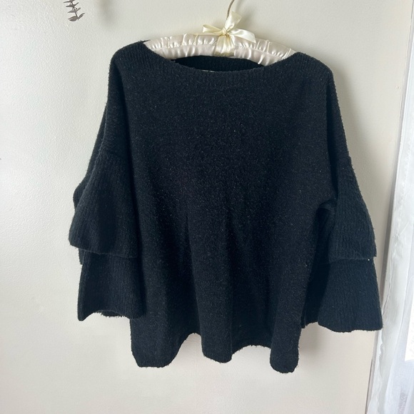 Madewell Sweaters - Madewell Black Layered Sleeve Sweater
